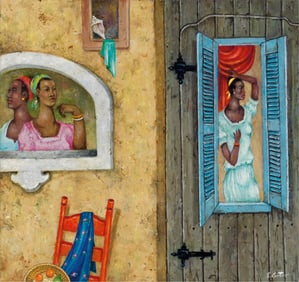 Eldzier Cortor (1916-2015), Souvenir No. III, 2014.