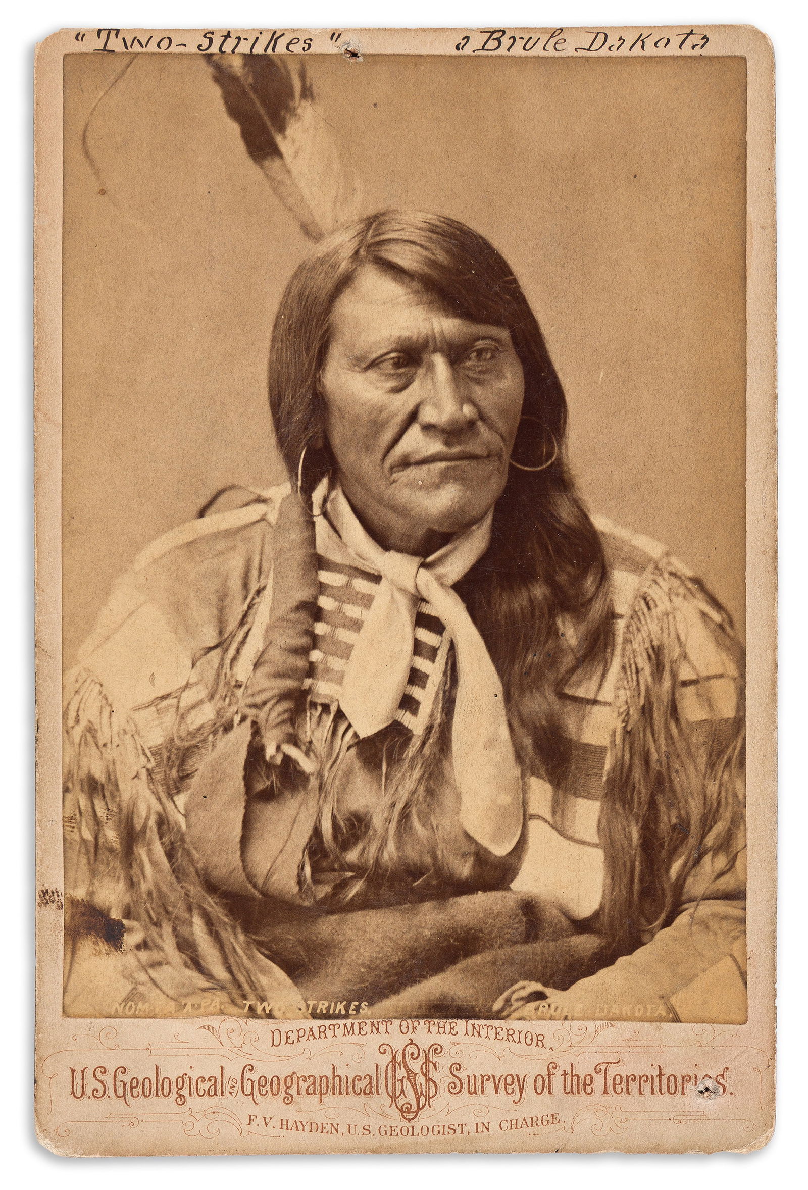 A suite of 18 cabinet cards of Native Americans from the US Geological & Geographical Survey of the: A suite of 18 cabinet cards of Native Americans from the US Geological & Geographical Survey of the Territories. Circa 1868-1876.Albumen printsSome of these portraits are by Alexander Gardner, but oth