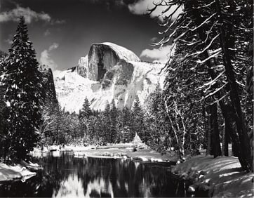 Ansel Adams. Half Dome, Merced River, Winter. 1938; printed 1960s.
