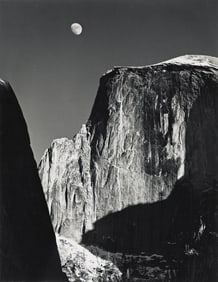 Ansel Adams. Moon and Half Dome, Yosemite National Park, California. 1960; printed 1972-74.