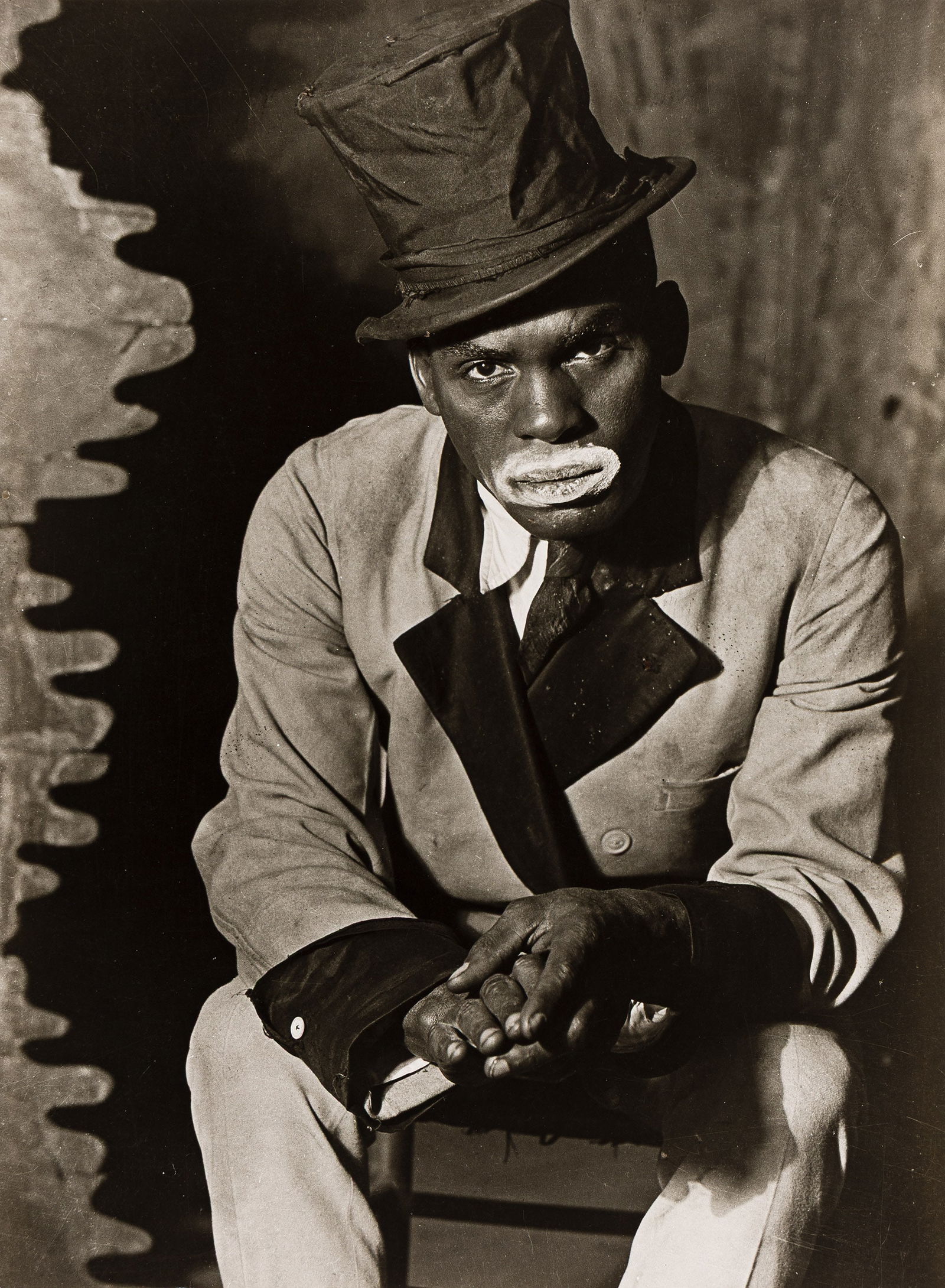 Louise Dahl-Wolfe. Bijou Theater, Clown Actor, Nashville. 1932; printed 1970s.: Louise Dahl-Wolfe1895-1989Bijou Theater, Clown Actor, Nashville. 1932; printed 1970s.Silver printWith Dahl-Wolfe's title and negative date in pencil, and a gallery inventory number with her initials,