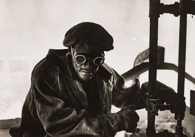 W. Eugene Smith. Steelworker with Goggles, Pittsburgh. 1955; printed 1960s.