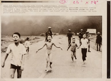 Nick ⁄t. The Terror of War, children fleeing napalm attack, South Vietnam. 1972; printed 1975.