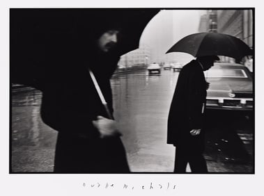 Duane Michals. Umbrella Men, New York. 1969, printed 1990s.