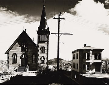 Wright Morris. Church and House, Virginia City, Nebraska. 1941; printed 1980s.