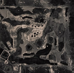 Emmet Gowin. Golf Course Under Construction, Arizona. 1993; printed 1998.