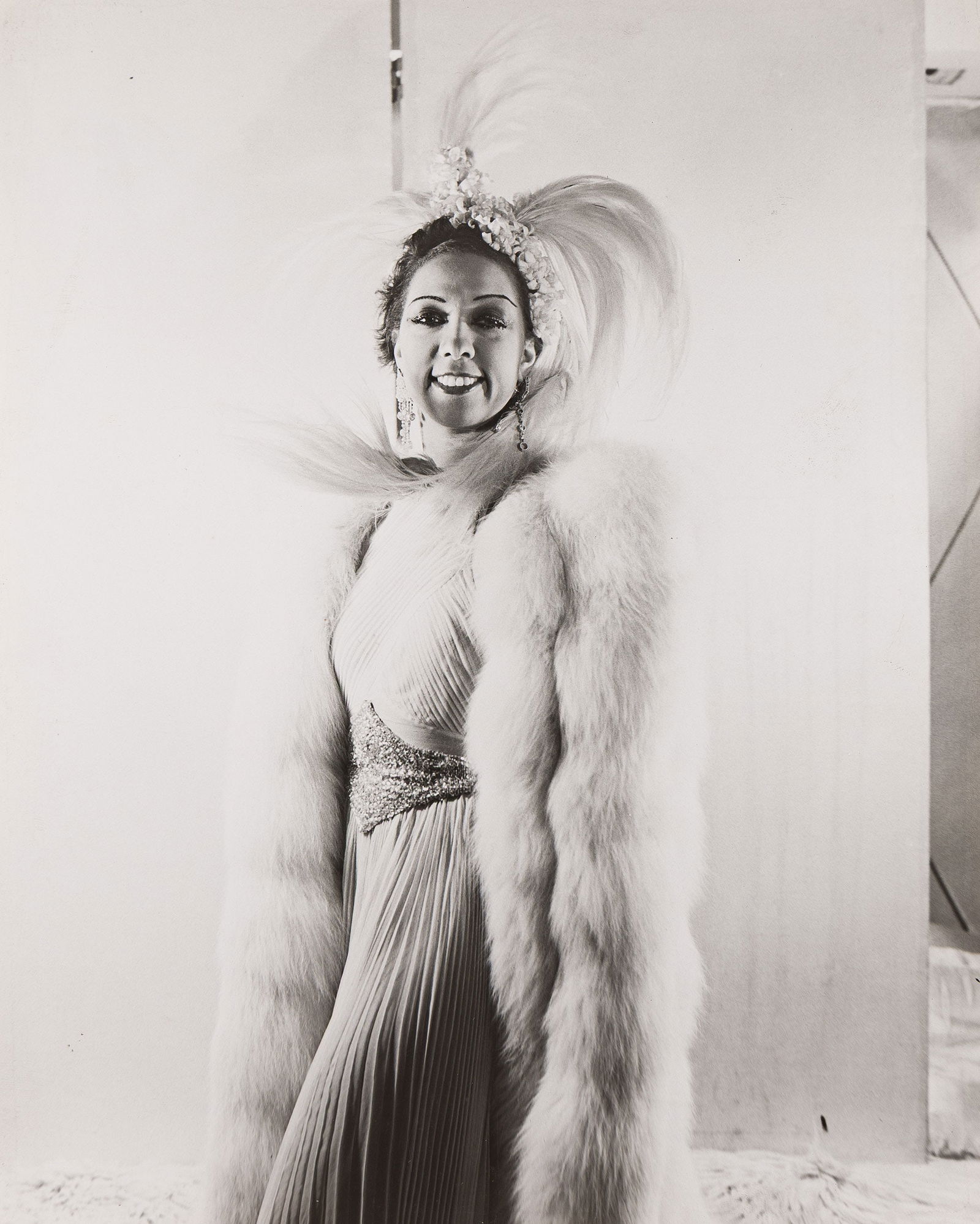 Erwin Blumenfeld. Josephine Baker. 1940s.: Erwin Blumenfeld1897-1969Josephine Baker. 1940s.Silver printWith the Estate of Erwin Blumenfeld stamp, and the title, and notations "hand printed by Erwin Blumenfeld" and "Collection of Yorick Blumenf