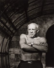 AndrÈ Villers. Portrait of Picasso, Vallauris * Picasso's studio, Cannes. 1953-56; printed