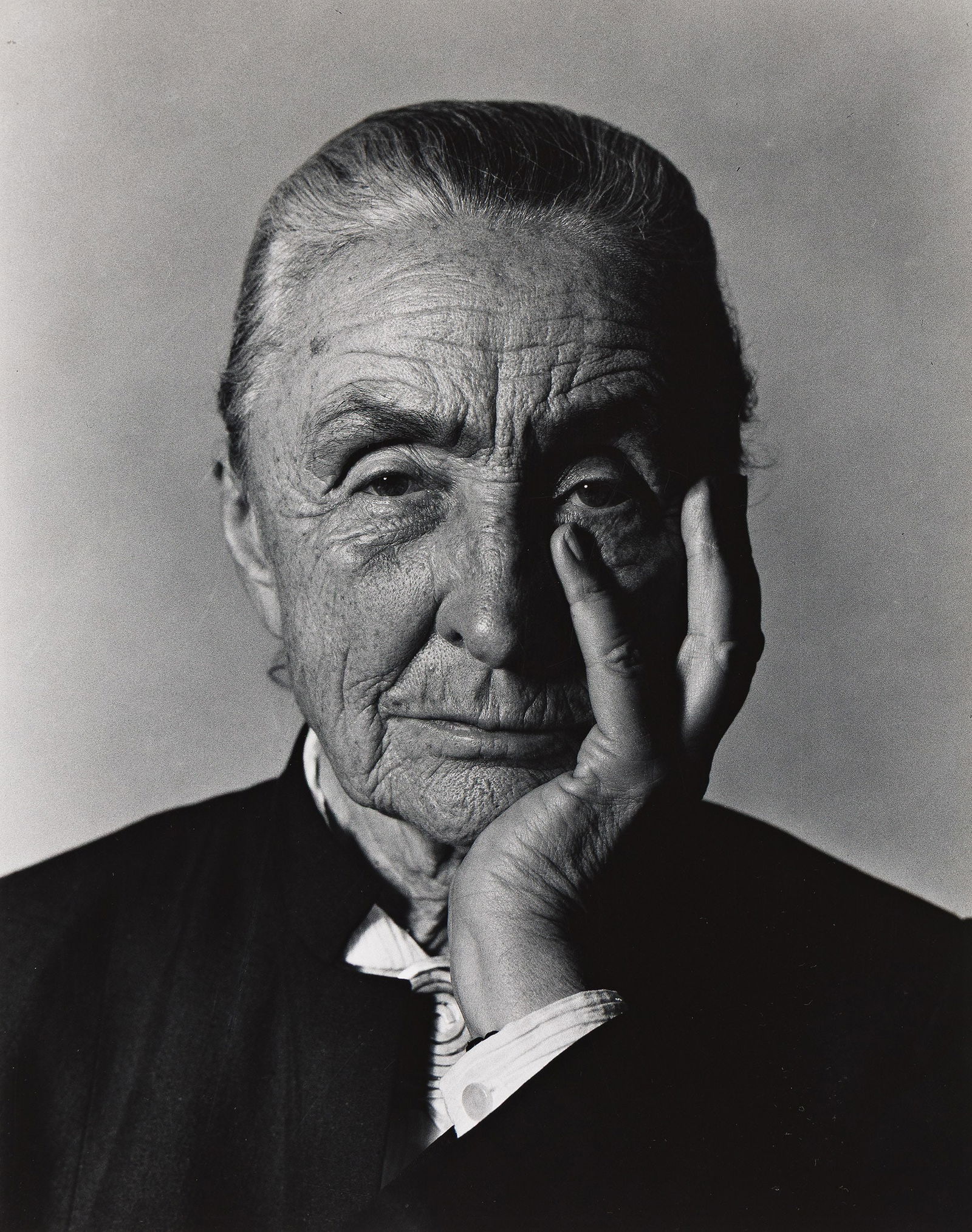 Philippe Halsman. Portrait of Georgia O'Keeffe. 1967; printed before 1972.: Philippe Halsman1906-1979Portrait of the artist Georgia O'Keeffe (1887-1986). 1967; printed before 1972.Silver printWith Halsman's signature, title, and negative date in pencil, and his copyright stam