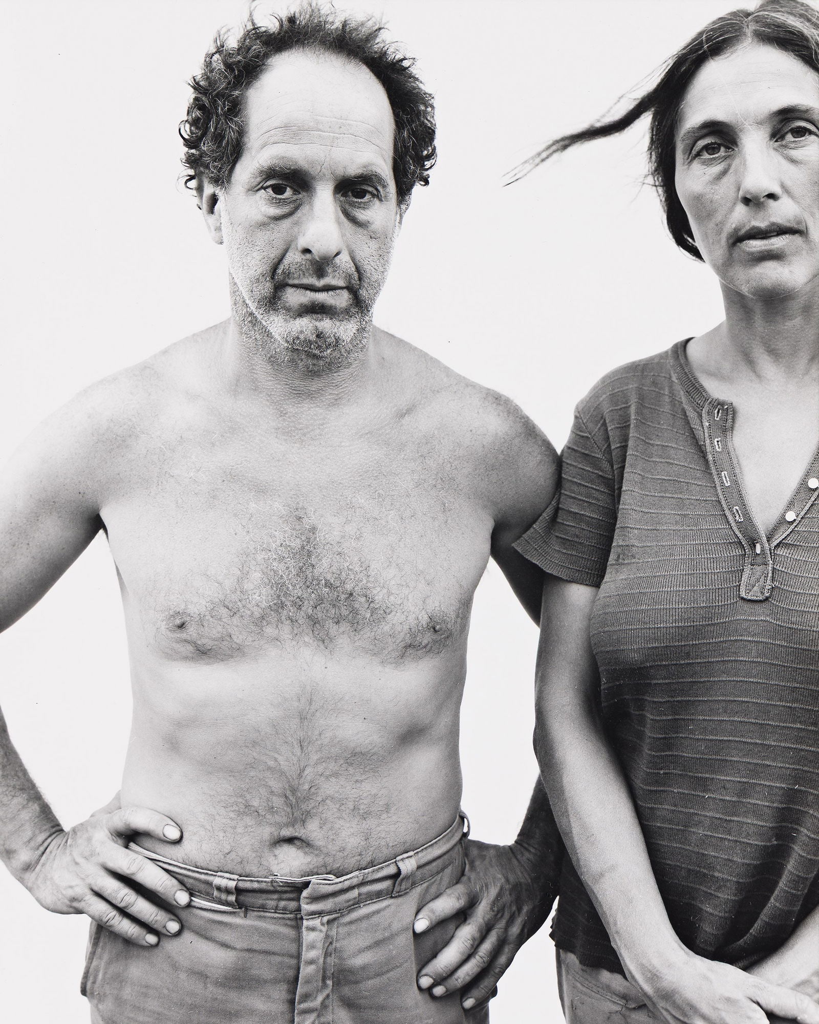 Richard Avedon. Robert Frank and June Leaf, Mabou Mines, Nova Scotia. July 18th, 1975.: Richard Avedon1923-2004Robert Frank and June Leaf, Mabou Mines, Nova Scotia. July 18th, 1975.Silver printWith Avedon's signature and edition notation 15 of 50 in ink, and his series limitation, copyri