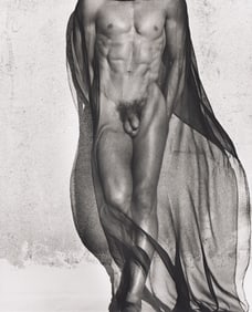Herb Ritts. Male Torso with Veil. 1985.
