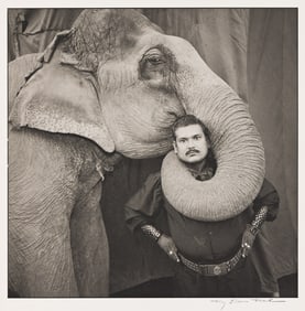 Mary Ellen Mark. Ram Prakash Singh with His Elephant Shyama, Great Golden Circus, Ahmedabad, India.