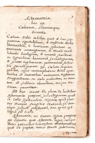 Astronomy Manuscript. Astronomia, hoc est, Coelorum, Sideriemque Scientia. France, circa 1675.