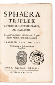 Gabriele Beati. Sphaera Triplex: Artificialis, Elementaris, ac Caelestis. Rome: Typis Varesii, 1662.