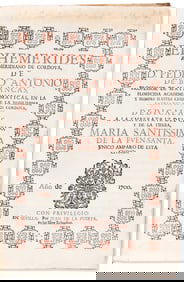 Pedro Antonio de Blancas. Ephemerides al Meridiano de Cordova. Sevilla: Por Juan de la Puerta, 1700.