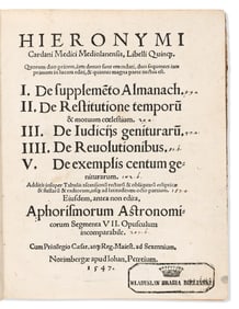 Gerolamo Cardano. Libelli Quinque. Nuremberg: Apud Johan. Petreium, 1547.