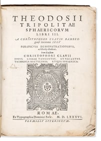 Christopher Clavius. Theodosii Tripolitae Sphaericorum Libri III. Rome: Ex Typographia Dominic