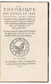Oronce Fine. La Theorique des Cieulx et Sept Planetes. Paris: Chez Guillaume Cavellat, 1557.