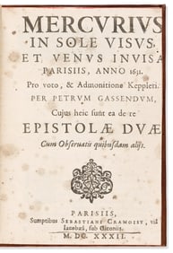 Pierre Gassendi. Mercurius in Sole Visus et Venus Invisa Parisiis, Anno 1631. The First Observation