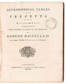 Edmond Halley. Astronomical Tables with Precepts both in English and Latin for Computing the Places