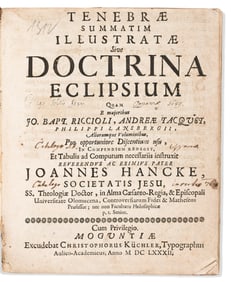 Johannes Hancke. Tenebrae Summatim Illustratae sive Doctrina Eclipsium. Mainz: Excudebat