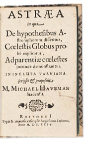 Michael Havemann. Astraea in qua de Hypothesibus Astrosophorum Disseritur, Coelestis Globus probe