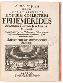 Ulrich Junius. Novae et Accuratae Motuum Coelestium Ephemerides. Leipzig: Haeredum Lanckisii