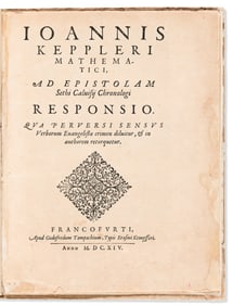 Johannes Kepler. Ad Epistolam Sethi Calvisij Chronologi Responsio. Frankfurt: Apud Godofredum