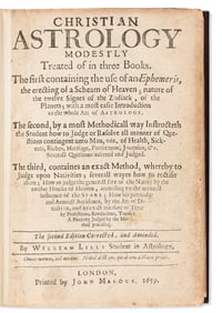 William Lilly. Christian Astrology Modestly Treated in Three Books. London: Printed by John Macock,