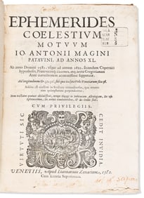 Giovanni Antonio Magini. Ephemerides Coelestium Motuum. Venice: Apud Damianum Zenarium, 1582.