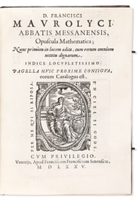 Francesco Maurolico. Opuscula Mathematica. Venice: Apud Franciscum Franciscium Senensem, 1575.