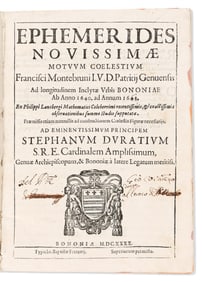 Francescus Montebruni. Ephemerides Novissimae Motuum Coelestium. Bologna: Typis Io. Baptistae