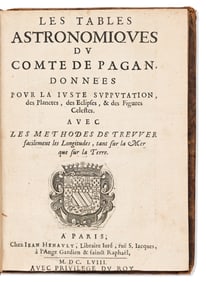 Blaise FranÁois Pagan. Les Tables Astronomiques du Comte de Pagan. Paris: Chez Jean Henault,