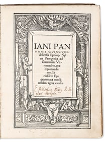 Janus Pannonius & Johannes Schoener. Two Quarto Works Bound Together.