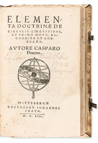 Caspar Peucer. Elementa Doctrinae de Circulis Coelestibus et Primo Motu. Wittenberg: Excudebat