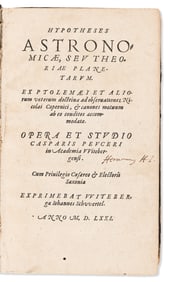 Caspar Peucer. Hypotheses Astronomicae, seu Theoriae Planetarum. Wittenberg: Johannes Schwertel,