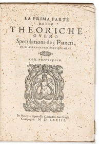 Alessandro Piccolomini. La Prima Parte delle Theoriche overo Speculationi dei Planeti. Venice: