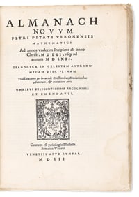 Petrus Pitatus [aka Pietro Pitati]. Almanach Novum ad Annos Undecim Incipiens ab Anno Christ. MDLII