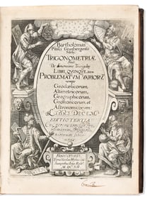Bartholomaeus Pitiscus. Trigonometriae. John Evelyn's Copy. Frankfurt: Typis Nicolai Hofmani, 1612.
