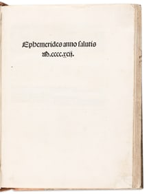 Regiomontanus [aka] Johannes M¸ller von Kˆnigsberg. Ephemerides. [Venice: Johannes Hamman,