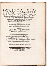 Regiomontanus [aka] Johannes M¸ller von Kˆnigsberg, et alia. Scripta Clarissimi de