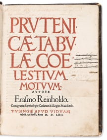 Erasmus Reinhold. Prutenicae Tabulae Coelestium Motuum. Tubingen: Apud Viduam Ulrici Morhardi, 1562.