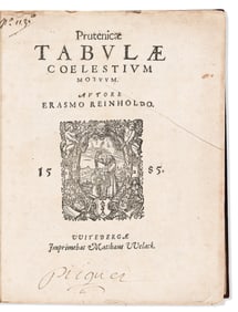 Erasmus Reinhold. Prutenicae Tabulae Coelestium Motuum. Wittenberg: Imprimebat Matthaeus Welack,