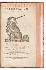 Sammelband of Almanacs, including the First Almanac based on the Gregorian Calendar. Five first