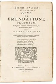Joseph Justus Scaliger. Opus de Emendatione Temporum, with Important Contemporary Provenance &