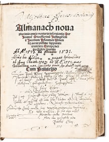Johan Stoeffler & Jacob Pflaum. Almanach Nova. Venice: Petrus Liechtenstein, 1513.