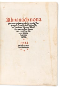 Johannes Stoeffler & Jacob Pflaum. Almanach Nova. Venice: In aedibus Petri Liechtenstein, 1521.