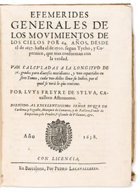 Luis Freyre de Sylva. Efemerides Generales de los Movimientos de los Cielos por 64 Anos. Barcelona: