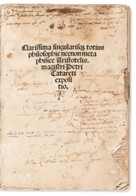 Petrus Tartaretus. Expositio in Totam Logicam. [Quaestiones super Philosophia et Metaphysica