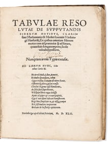 Johannes Virdung. Tabulae Resolutae de Supputandis Siderum Motibus. Nuremberg: Apud Johan. Petreium,